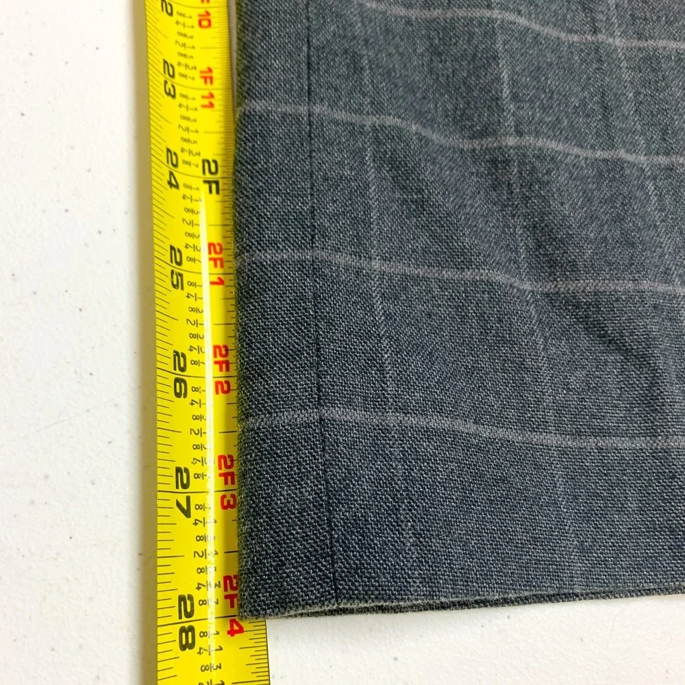 Banana Republic Aiden Pants Mens 32 Gray Plaid Business Casual Khakis Fit 34x28‎